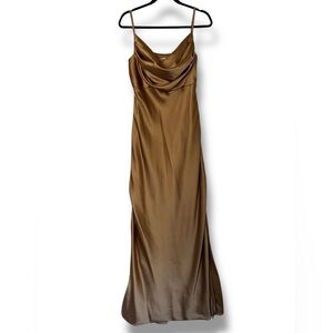 Revelry Skye Satin Cowl Neck Maxi Bridesmaid Dress